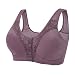 YogfegY Set di stoviglie da tavola da donna Sexy Lace Front Button Shaping Cup Tracolla regolabile Reggiseno Gorge con Armature Grande (`-Purple, 36)
