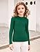 Arshiner Long Sleeve Shirt for Girls 12-14 Half Turtleneck Long Sleeve Tops Teen Girls Knitted Slim Fit Big Girls Shirts Size 12-13 Years Green