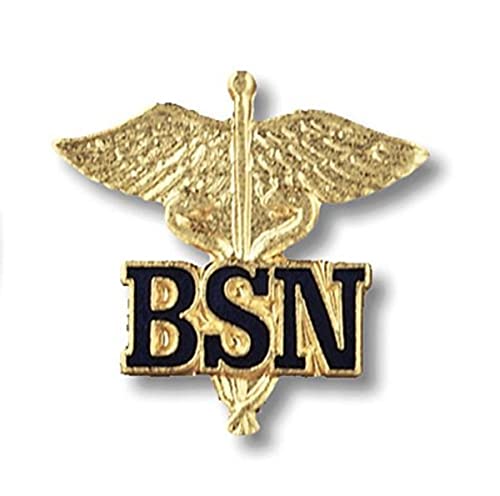 Image of Prestige Medical Emblem Pin, BSN (Letter on Caduceus)