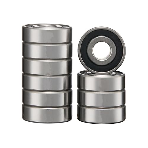 10 Pcs Bearings 5/8" x1-5/8 x1/2 Pre-Lubricated and Double Rubber Seals Deep Groove Ball Bearing Replacement Bearing for Electric Motors, Pumps, Gearboxes and Industrial Equipment