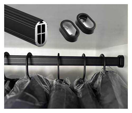 Heavy Duty Adjustable Closet Rods 2-Pack, Custom Fit 55cm/21.7in, Durable Wardrobe Solutions with Fittings for Closet Organization and Storage