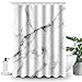 Uphome Wild Symbol Marble Pattern Bathroom Shower Curtain - White and Grey Polyester Fabric Bath Decorative Curtain Ideas (72"W x 72"H)