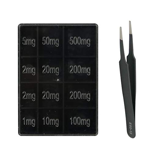 Digitale Waage, Kalibriergewichte-Set, 25 Stück, Edelstahl-Gewichte von 1 mg bis 1 kg, mit Aluminiumbox für Waage