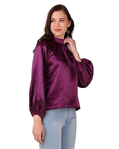 Image of BoheeWohee Women's Full Sleeves Casual Satin Top