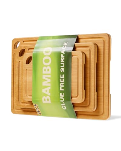 Set de 3 tablas de cortar de bambú rectangulares miniatura 1