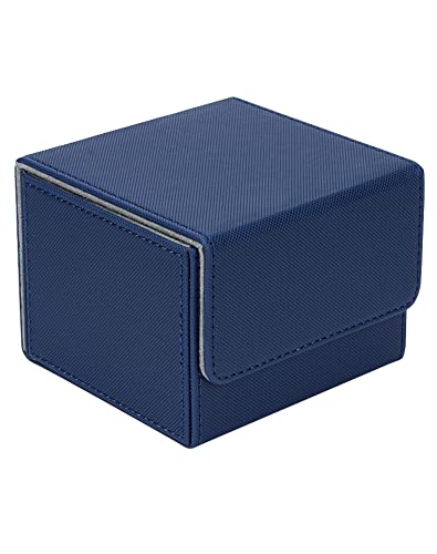 ZLCA Card Deck Box with 2 Dividers for MTG Cards, Large Card Deck Box Fits 100 Double Sleeved Cards for TCG CCG (Navy)