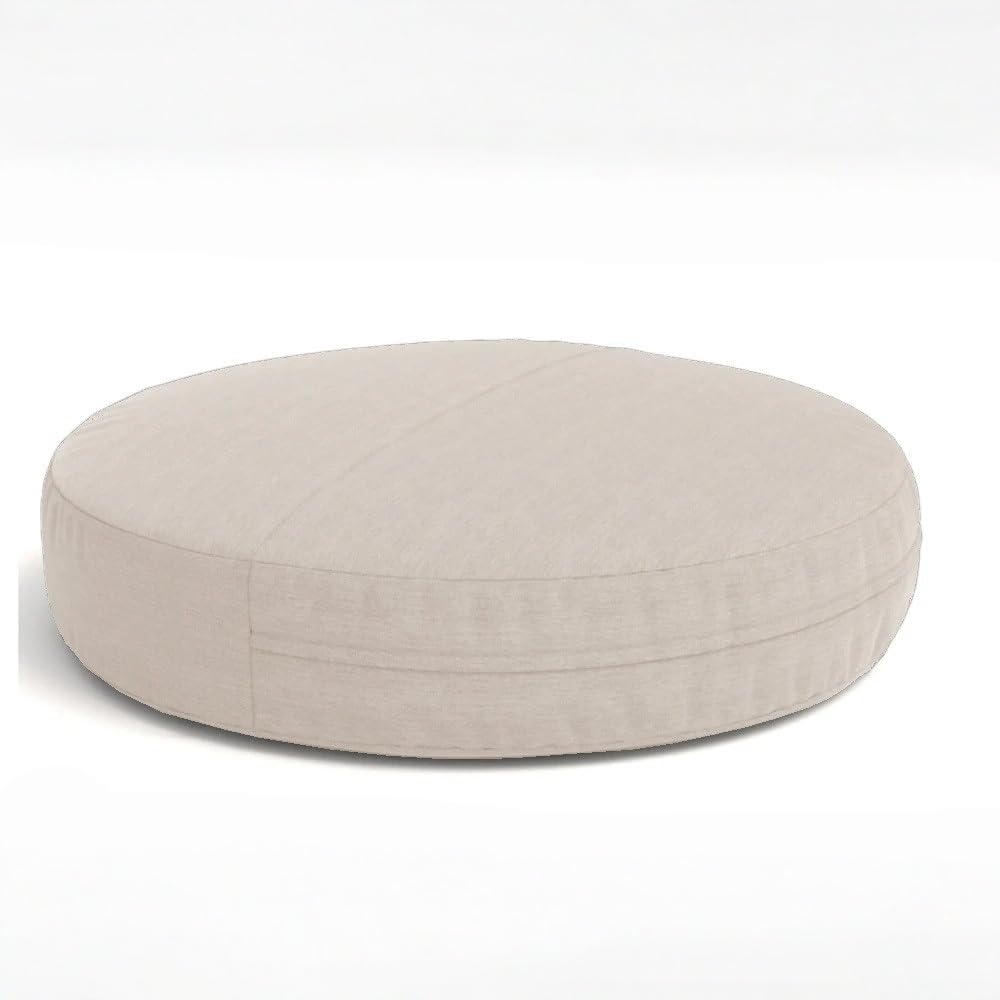 SXBCyan Imperméable Housse de Pouf pour Adultes (sans Rembourrage), Grand Pouf Rond d'extérieur, canapé-lit géant Flottant pour Piscine, Plage, Salon(Dust Beige,D150xH30cm-cover)