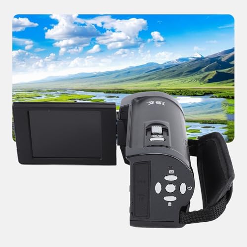 Filmadora Com Câmera de Vídeo 2,7K, Câmera Vlogging de 50 MP Com Tela de Rotação de 2,8 Polegadas e