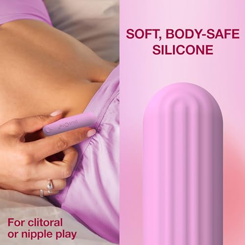 Image of plusOne Bullet Vibrator for Women, Mini Vibrator Made of Body-Safe Silicone, Fully Waterproof, USB Rechargeable, Sex Toy Personal Massager with 10 Vibration Settings, Light Pink