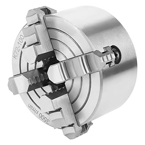 SANOU K72 100 4 Szczękowy Uchwyt, 4 calowy 4 Szczękowy Uchwyt Szczękowy Tokarka Metalowa Niezależne Odwracalne Akcesoria do Tokarek Metalowych 100 MM Średnica 3,93 Cala
