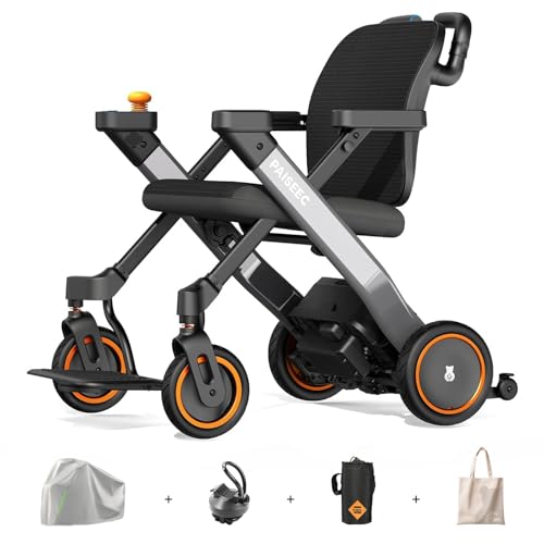 Paiseec 3-in-1 Electric Wheelchair with Push-Assist, Power Wheelchair for Adults and Seniors, Easy Operation and Folding, Airlines Approved, Foldable Wheel Chair for Travel, Indoor & Outdoor Use
