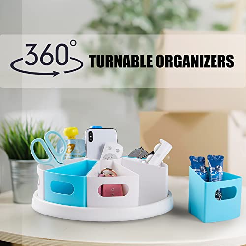 Mecids 360°Rotating Desk Organizers Homeschool Office Organization And Storage Art Supplies Organizers– 12 Inch Lazy Susan Style Caddy With Removable Bins thumb #4