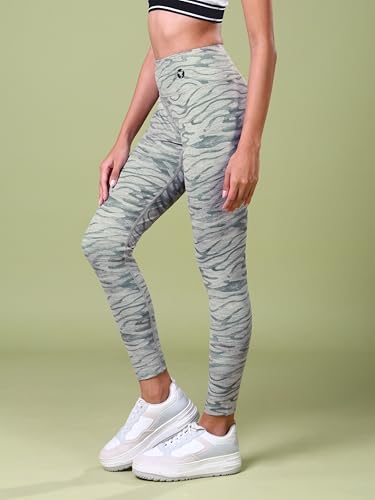 Image of TECHNOSPORT Womens High Rise Skinny Fit Activewear Tights for Running, Gym and Sports