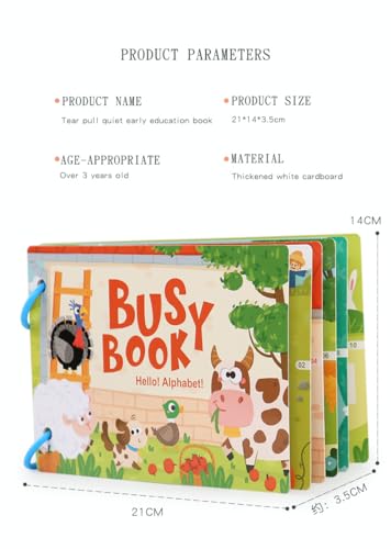 Image of Alphabet Book Busy Book Binder for Childrens Kindergarten Toddlers and preschoolar Kids Learning Activity Interactive Learning 2-5 Years Old