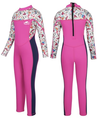 Gogokids Muta per Ragazze - Costume da Bagno per Bambini, Muta da Sub Intero 2.5mm Neoprene Tuta da Snorkeling per Immersioni UV 50+ Protezione Solare, M