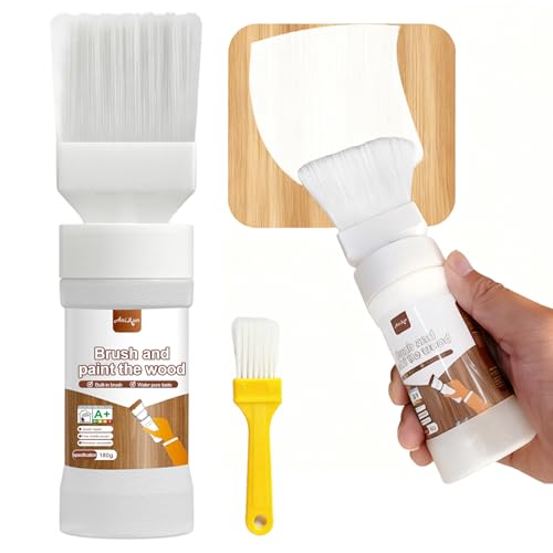 Anirun All-in-One Paint White, Touch-Up Paint for Furniture, Cabinets, Wood, Metal No Sanding, Fast Drying, Water Based Multi Surface, 6.35 oz