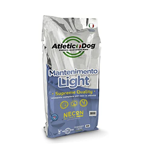 Atleticdog Mantenimento Light Cibo per Cani Secco Crocchette per Periodi Caldi non Affatica l'Organismo Confezione 15kg