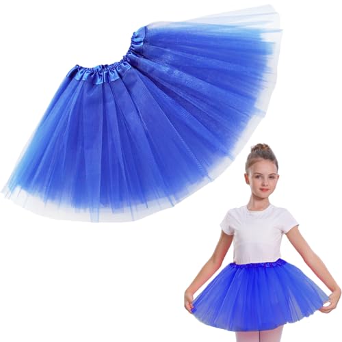 Girls Tutu Skirt 3 Layered Tulle Tutu Skirts for 0-8 Year Birthday Dance Kids Halloween Costume Cosplay Party Supplies Blue