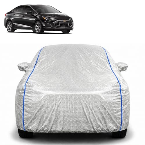 Image of Waterproof Car Cover for Chevrolet Cruze | All Weather Protection | UV Resistant & Dustproof | Soft Cotton Lining to Prevent Scratches | Triple Stitched with Mirror Pockets & Elastic Hem