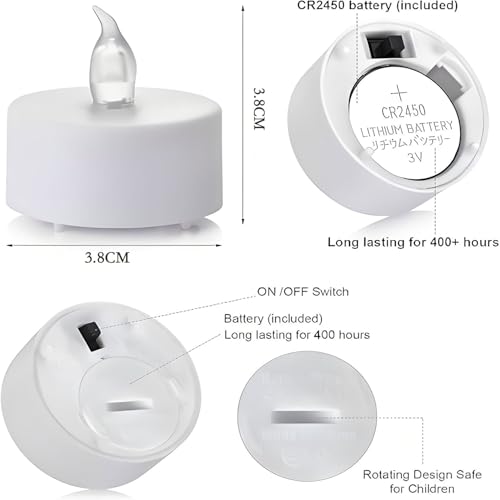 Bougies LED électriques vacillantes et programmables à distance - 5