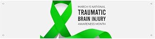 Traumatic Brain Injury Awareness Month Banner Backdrop Flag Outdoor Indoor Photography Background Tapestry Sign Yard 12 * 47 inches Advertising Hanging Party Decorations And Supplies For Home