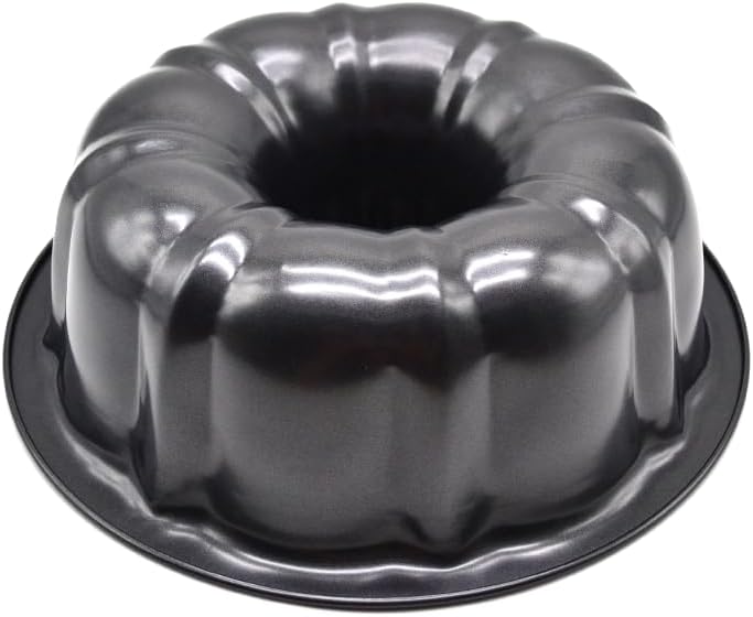 2 Pack 10’’ 12 Cups Carbon Steel Non-Stick Chrysanthemum Pan Cake Baking Mold, Tatinum Color Heavy Duty Fluted Tube Bakeware
