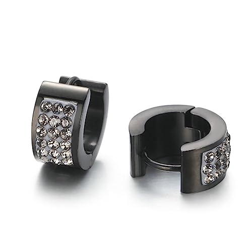 Boucles d'oreilles créoles anti-allergie en acier et cercle de perçage brillant