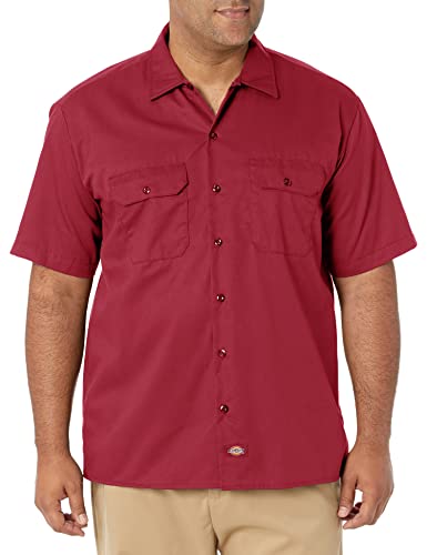 Image of Dickies Men's Short Sleeve Work Shirt - Durable Twill Button Down Shirts for Men, Lightweight Uniform for Daily Wear
