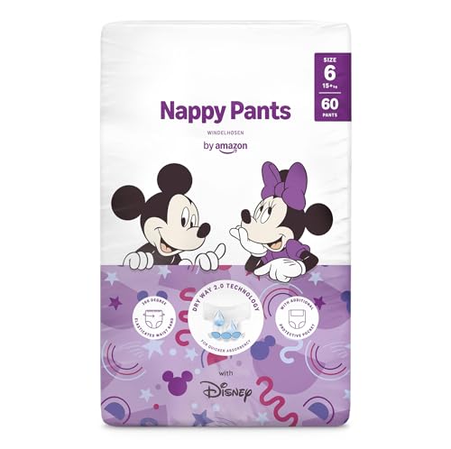 by Amazon pañales de aprendizaje Disney, talla 6 (más de 15 kg), 60 unidades, blancos (anteriormente de la marca Mama Bear, mismo producto)