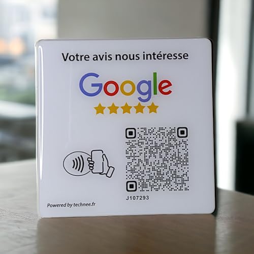 TECHNEE Plaque Avis Google | NFC + QR...