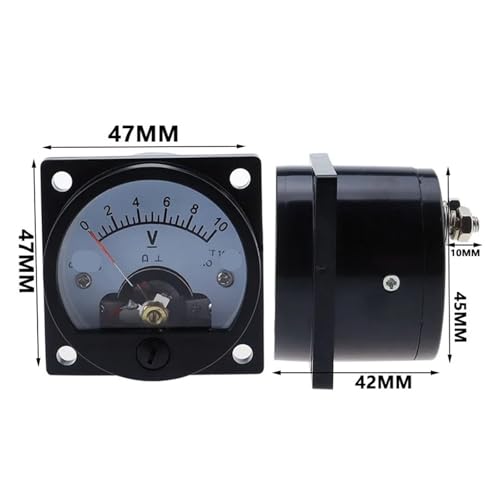 Voltmètre analogique SO-45 DC 200V précis avec cadran carré compact