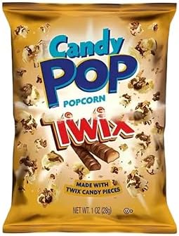 Snack Pop Candy Pop Twix Popcorn | Made With Real Twix Candy Pieces | Popcorn Snack, 28g