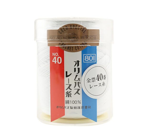Fil de dentelle Orimupasu n° 40 blanc 100g Tamaki pour crochet