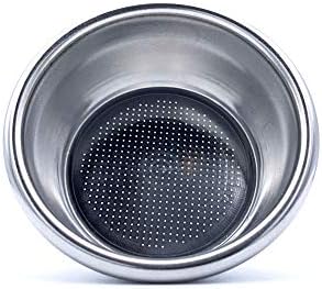 54mm 2 Cup Single Wall Coffee Filter Basket - Non-Pressurized Stainless Steel, Metal Portafilter Container - Reusable, Washable - Compatible with Breville Espresso Machines - 18/20g