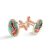  Gemelli da uomo in oro rosa, gemelli per gioielli, camicia da abito, matrimonio d\'affari con confezione regalo -Tavola di legno d\'epoca