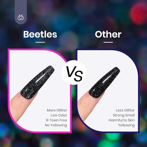 Image of Beetles Glitter Gel Top Coat 10ml Iridescent Silver Gel Polish