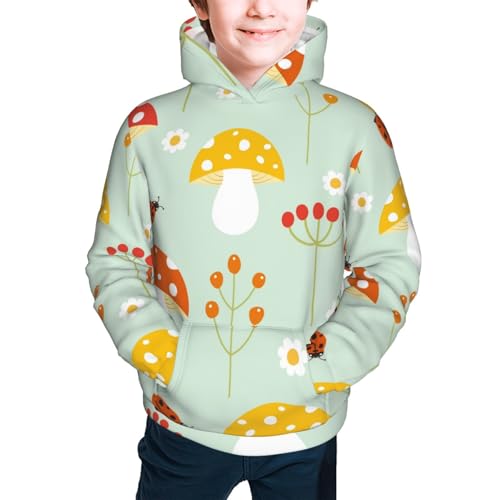 Mushroom Bee Kid Hoodies Boys Sweatshirts Girls Pullover with Pocket3