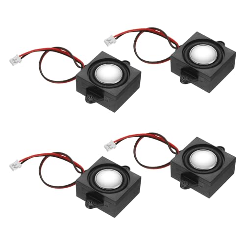 PATIKIL 3 Watt 4 Ohm Mini Speaker, 4PCS Full-Range Mobile Portable Advertising Machine Micro Loudspeaker Connectors for Small Electronic Projects, Black Silver