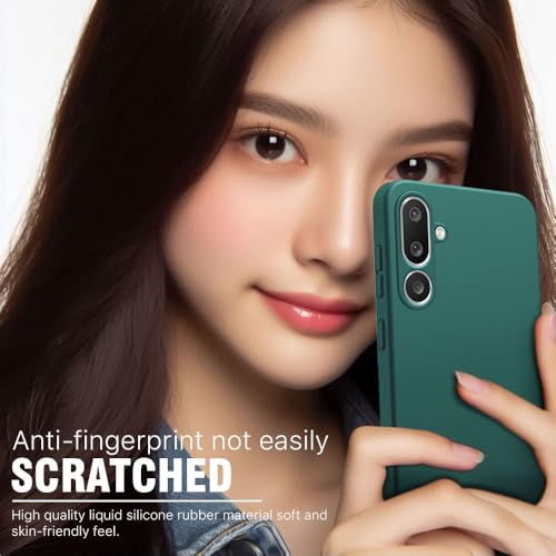 Image of WOW IMAGINE Back Cover for Samsung Galaxy M56 5G | Galaxy F56 5G | Ultra Slim Soft Rubberised Case | Inner Velvet Fabric | Matte Silicone Flexible Mobile Case | Camera Protection - Green