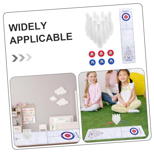 Juego de bolos para escritorio BESPORTBLE de madera mini juego de mesa 3
