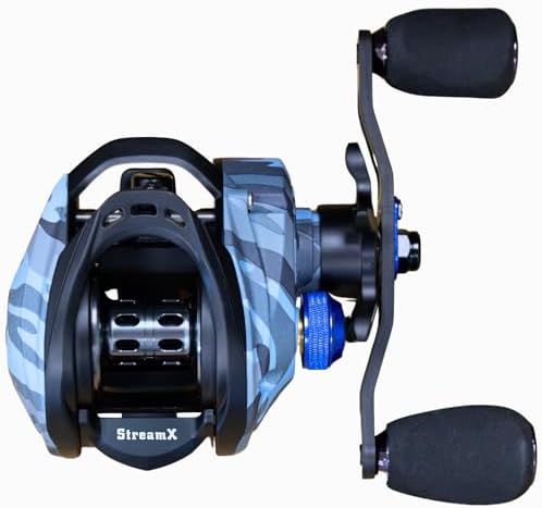 Reaction Tackle High Performance Baitcaster Fishing Reel- StreamX Edition- Right Handed