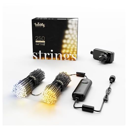 Twinkly Strings 250 LED Weiß, LED-Lichterkette für Draußen und Drinnen, LED-Lichter von Warm bis Kalt, Kompatibel mit Alexa und Google Home, IP44, Weihnachtsdeko, App-Steuerung, Schwarzes Kabel, 20m