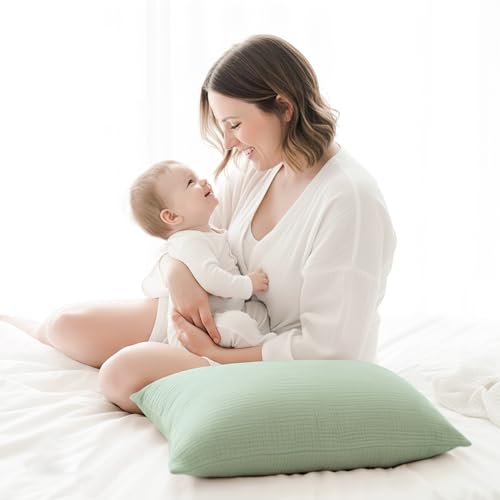 Konssy 2 Pack Muslin Toddler Pillowcases, Soft Baby Pillow Cases, 13"x18" - image 9