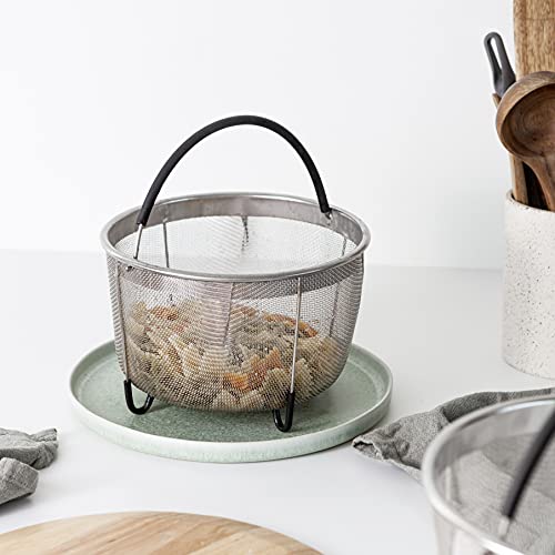 Prepmen Instant Pot Accessories Steamer Mesh Basket Stainless steel Good for cooking, boiling and frying Eggs, Vagetables and pasta, Fits a 8 quart pressure cooker (8QT) by prepmen - Image 2