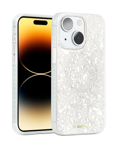 Coque iPhone 13 compatible MagSafe jolie protection transparente nacre