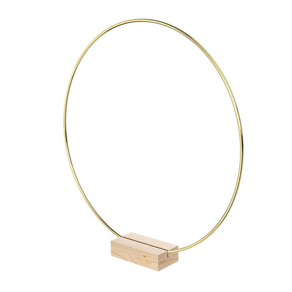 10 Anneaux Métalliques Dorés 20cm Pour Bricolage + 5 Supports Bois - Idéal Attrape-Rêves, Guirlandes Et Décorations