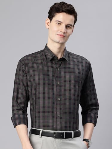 Image of Majestic Man Men's Pure Cotton Slim Fit Checkred Full Sleeve Classic Collar Everyday Formal Shirt
