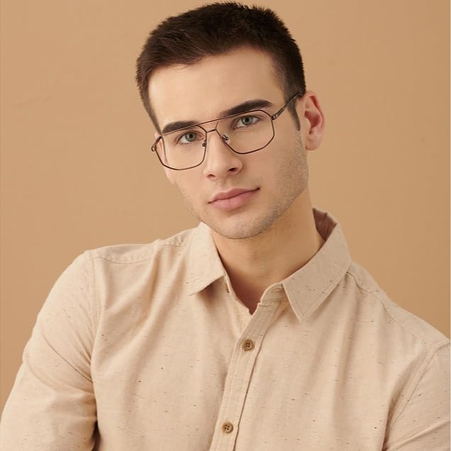 Image of John Jacobs Full Rim Rectangular Shape Blu Cut & Antiglare Zero Power Computer Glasses For Men & Women | Medium | JJ E13724