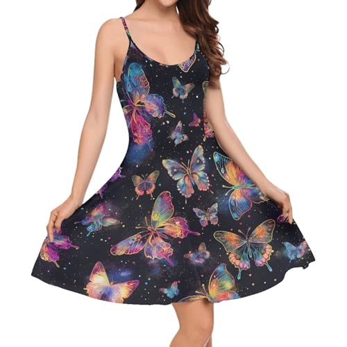 Image of Biyejit Women Casual Loose Dress Strap Long Summer Beach Swing Dress