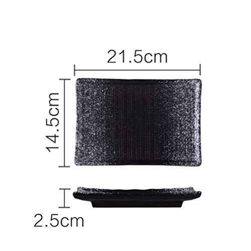 Set de 2 platos rectangulares de porcelana para sushi miniatura 5